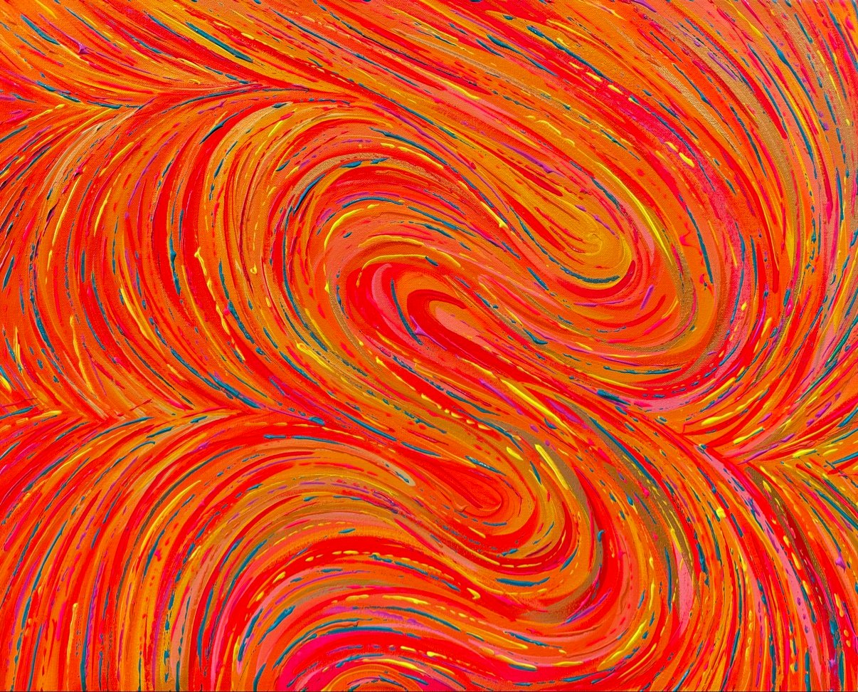 Detalle de Cuando la Energía Fluye, acrílico sobre lienzo de Gloria Jaramillo